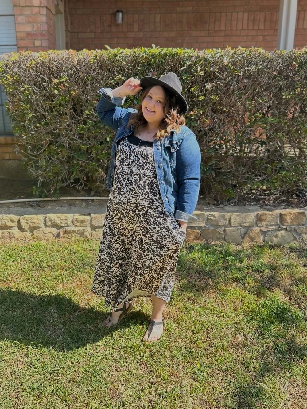 Leopard Print Jumpsuit in Black & Cream